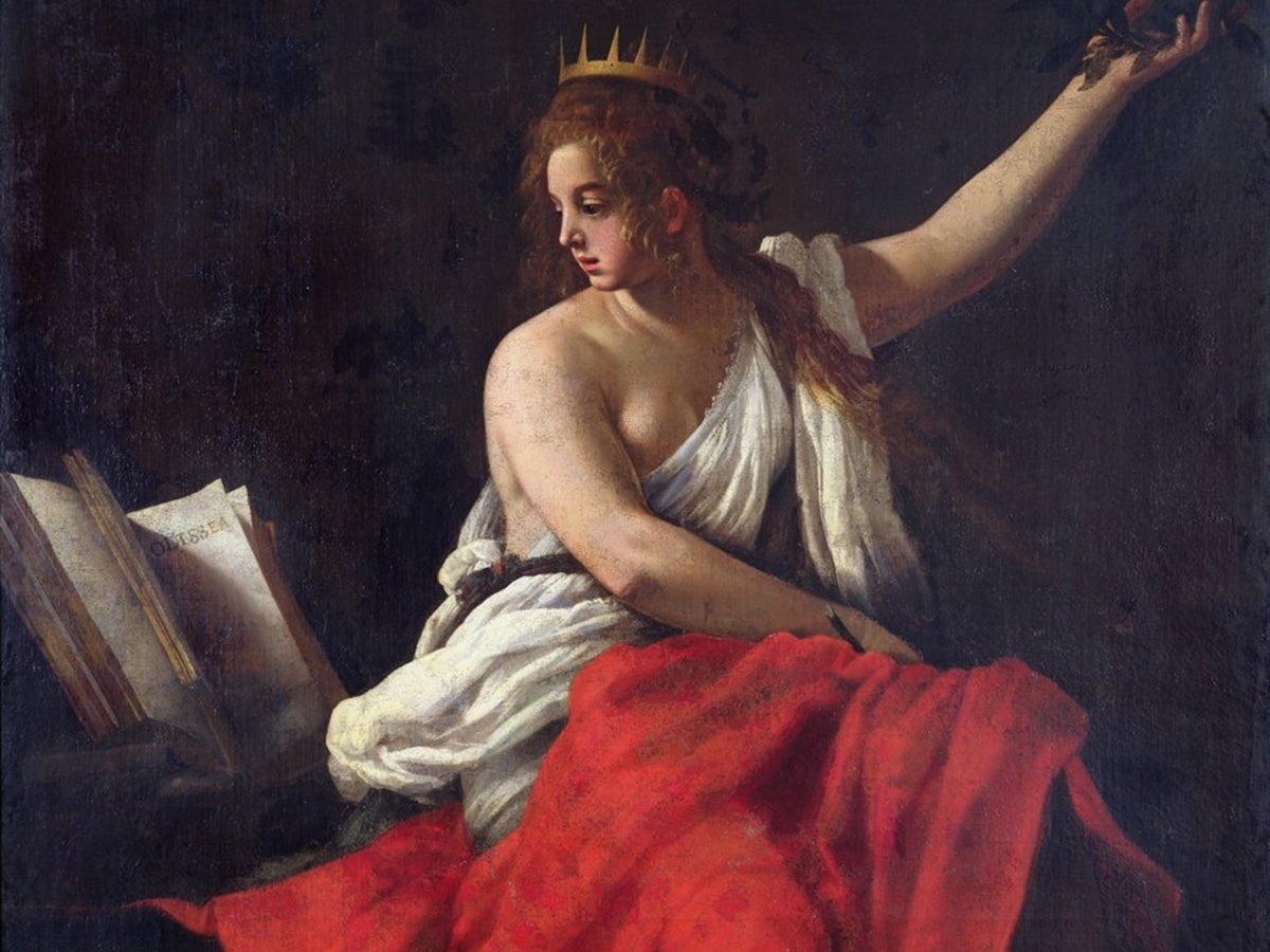 'Cal·líope', en un quadre de Giovanni Baglione. Cal·líope és una de les muses de la mitologia grega. A partir de l'època alexandrina (segona meitat del segle IV aC) se li atribueix la representació de la poesia èpica i l'eloqüència i per això era considerada com la més important de totes les muses.