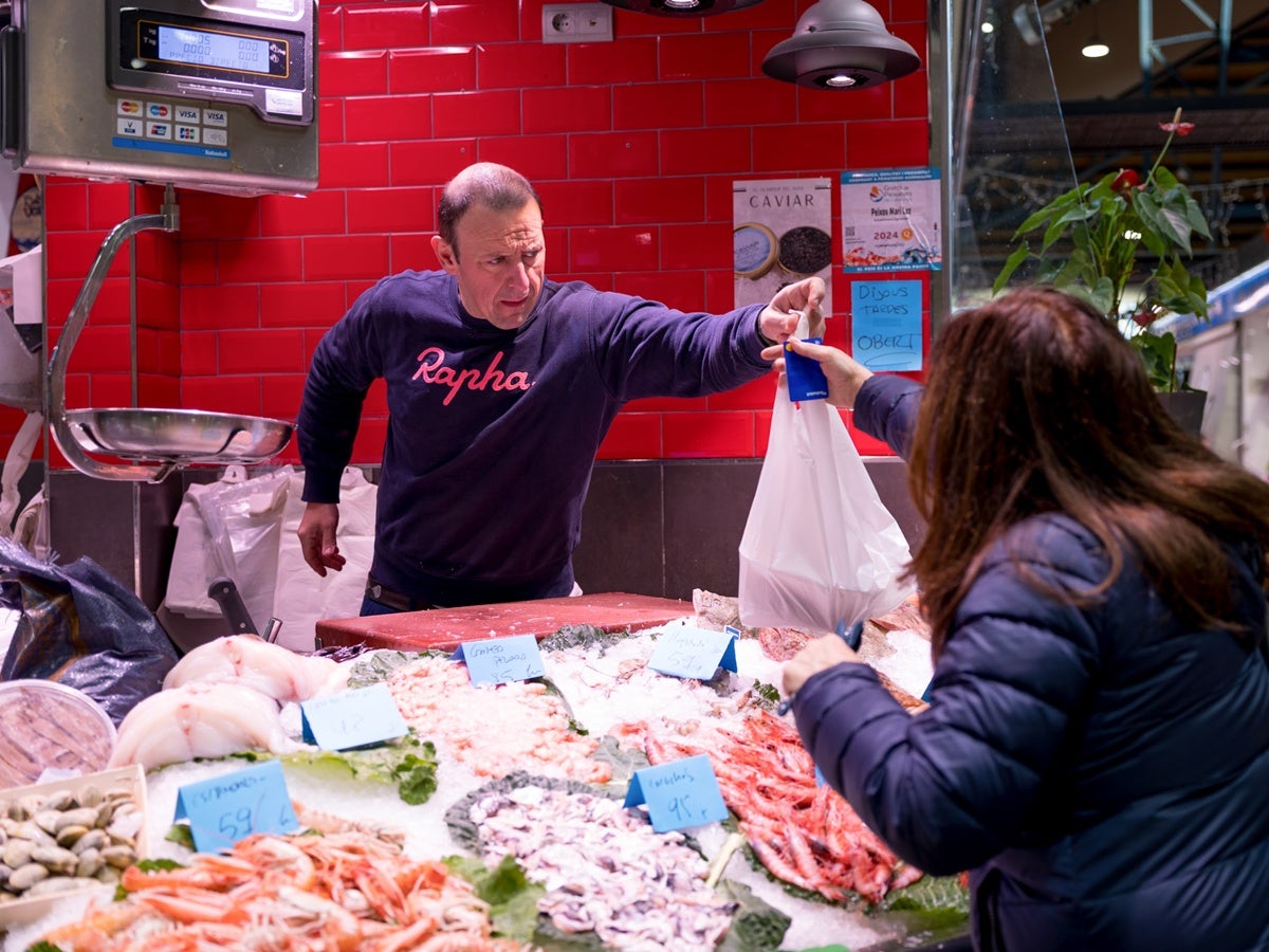 Peixateria al Mercat Central, fa uns mesos. Autora: Dihor.