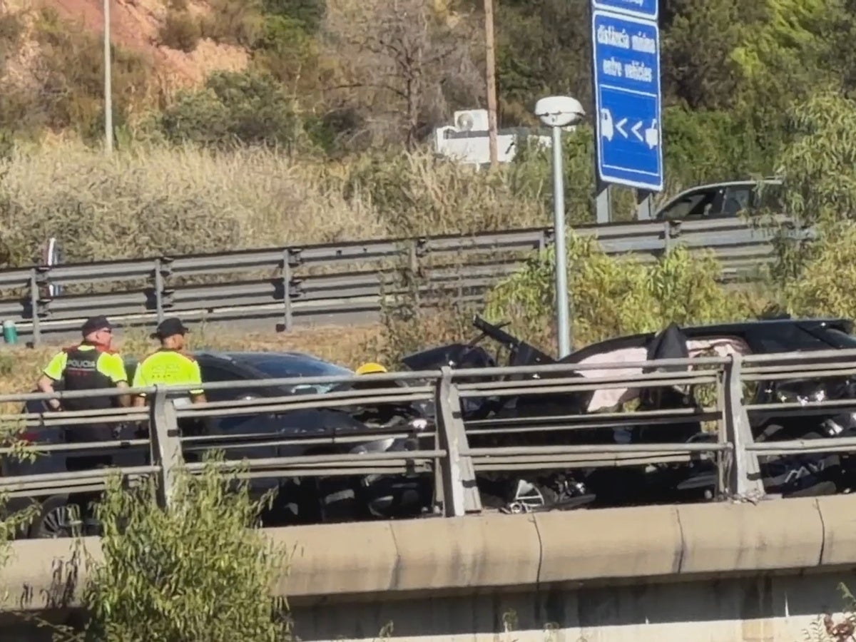 L'accident, a l'enllaç entre l'AP-7 i la B-23. Autor. ACN. 