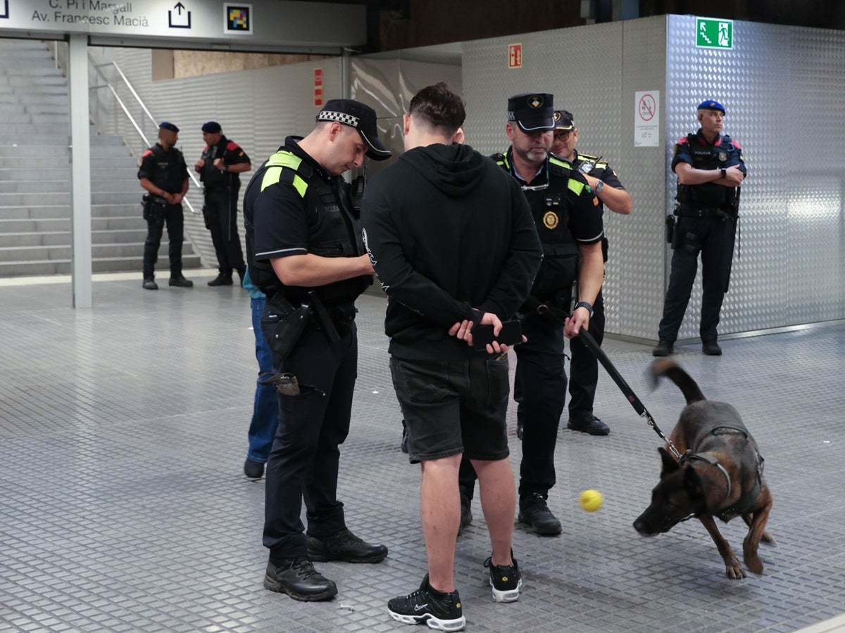 Controls policials a l'estació La Creu Alta de FGC, durant la Festa Major de l'any passat. Autor: D.Jiménez. 