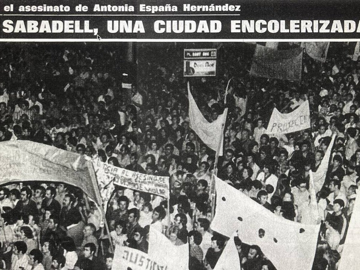Una de les manifestacions posteriors a l'assassinat d'Antonia España. 