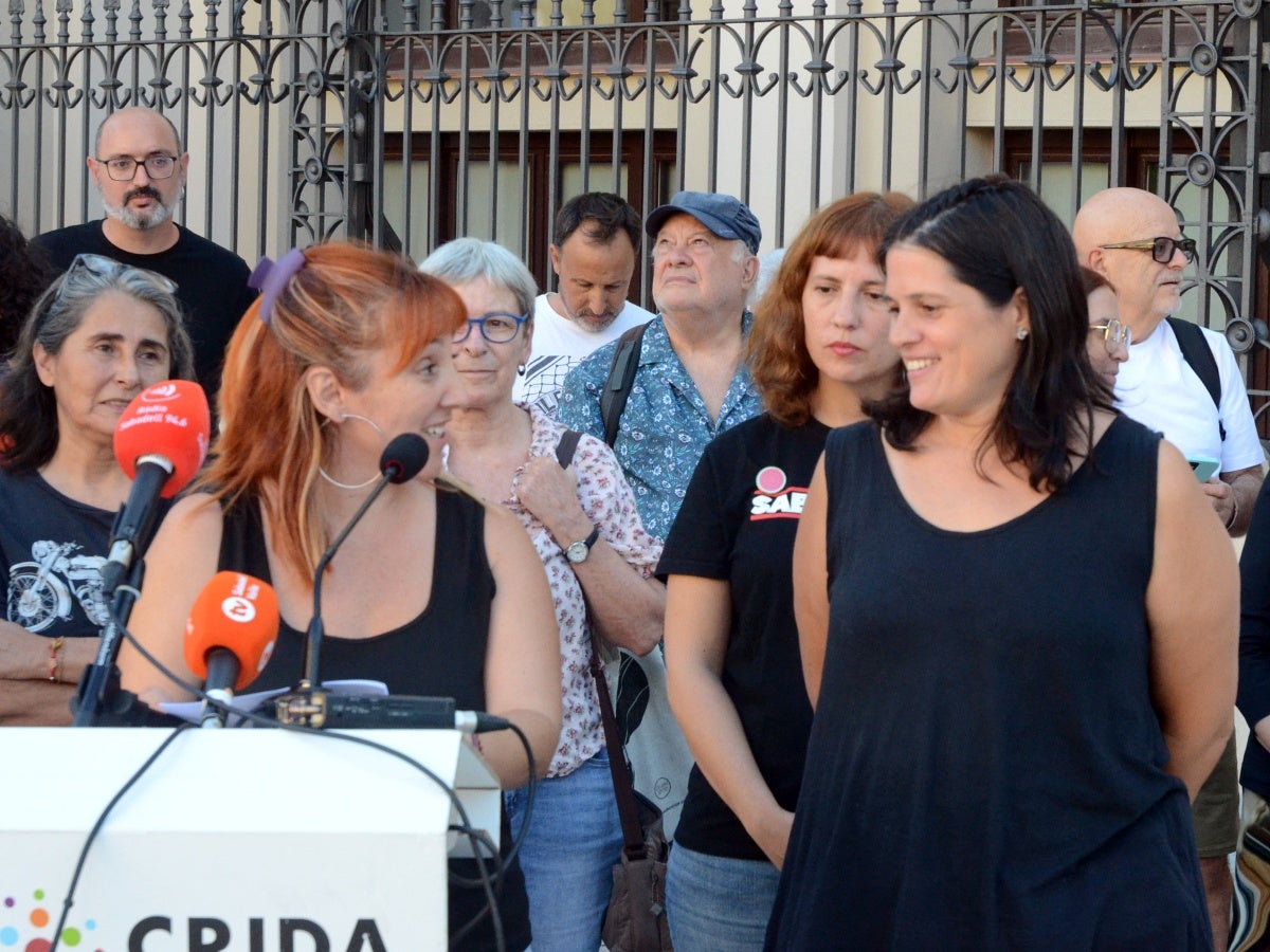 Sandra Alcaide i Aurora Murillo, a la roda de premsa de relleu de la Crida per Sabadell. Autor: Jordi M.