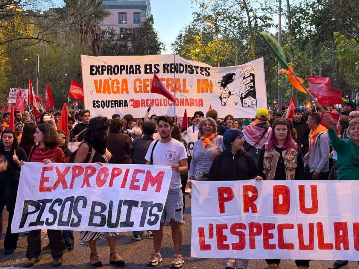Manifestació pel dret a l'habitatge del 9 d'octubre, a Barcelona. Autor: ACN.