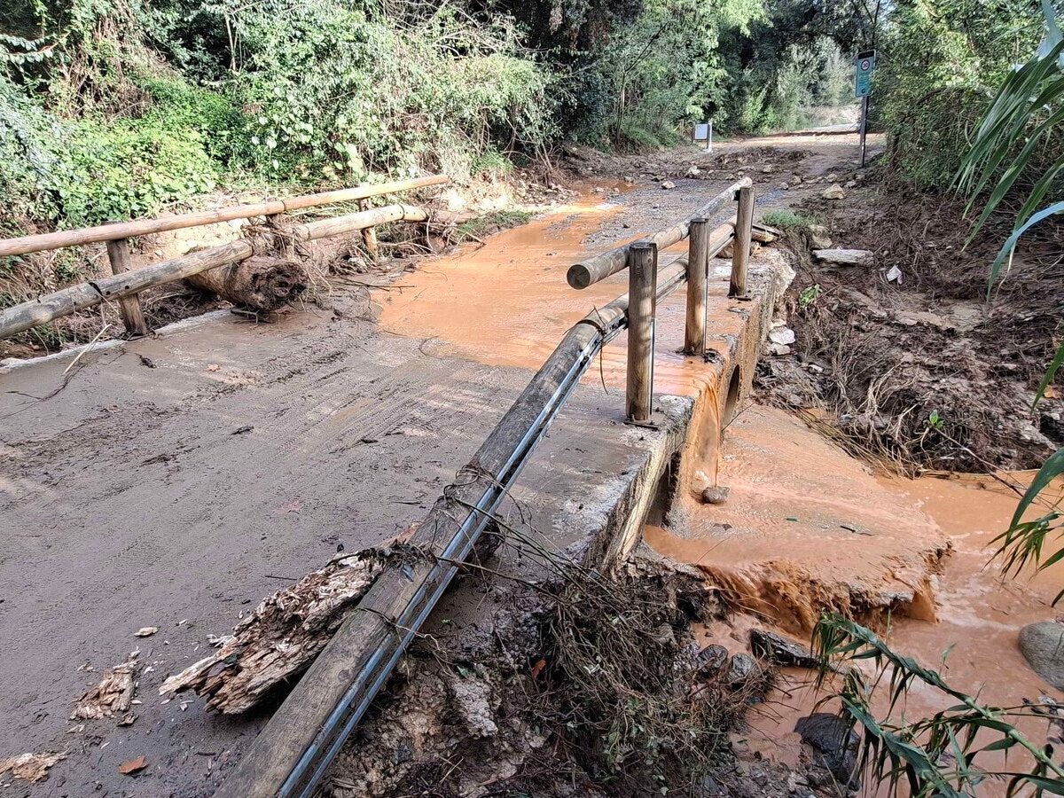Desperfectes al camí del riu Ripoll causats per la pluja. Autor: cedida.