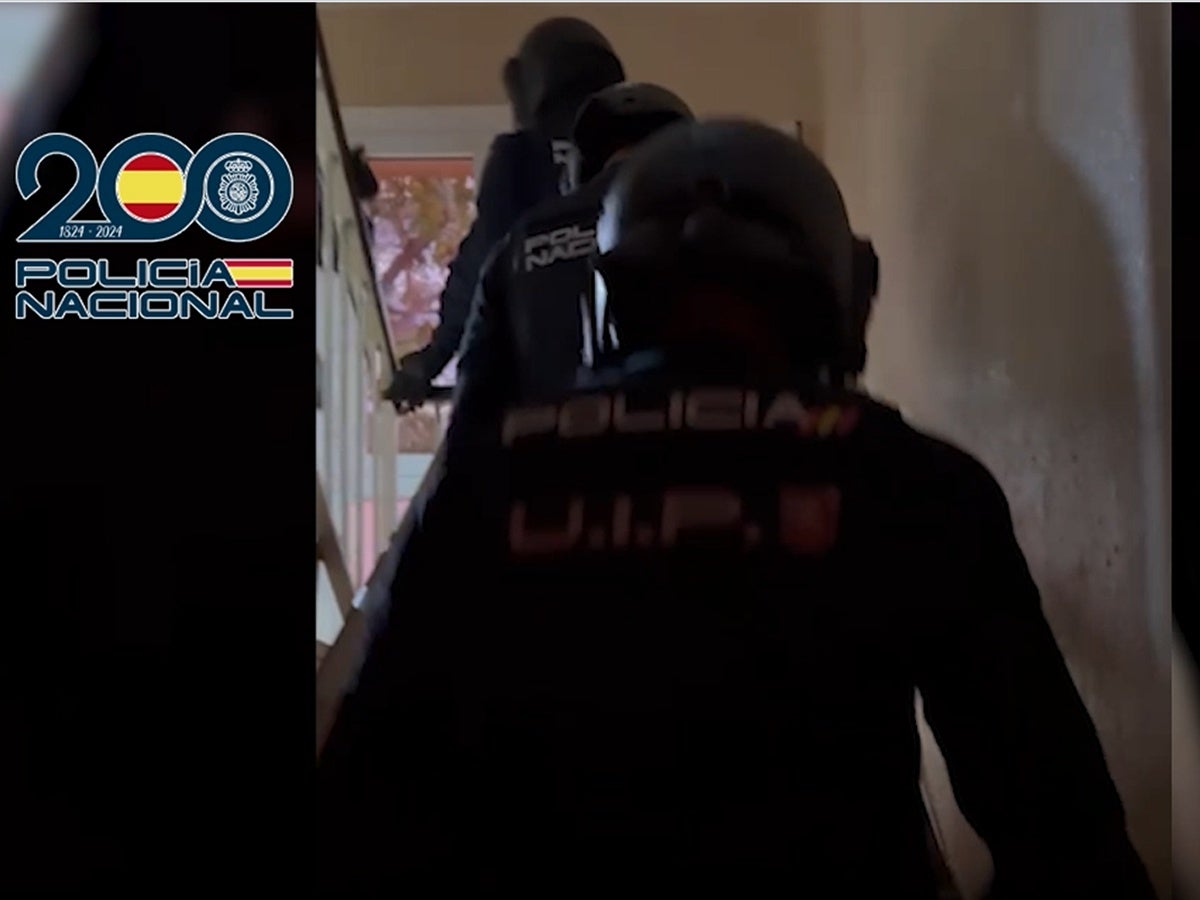 Captura de vídeo de l'operació Plebeyo. Font: Policia Nacional. 