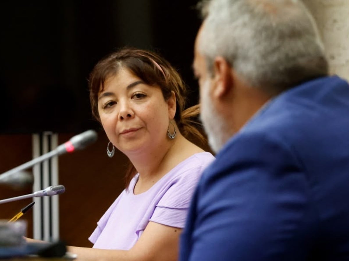 La regidora de Sabadell En Comú Podem, Alejandra Sandoval, al ple. Autor: D.Jiménez. 