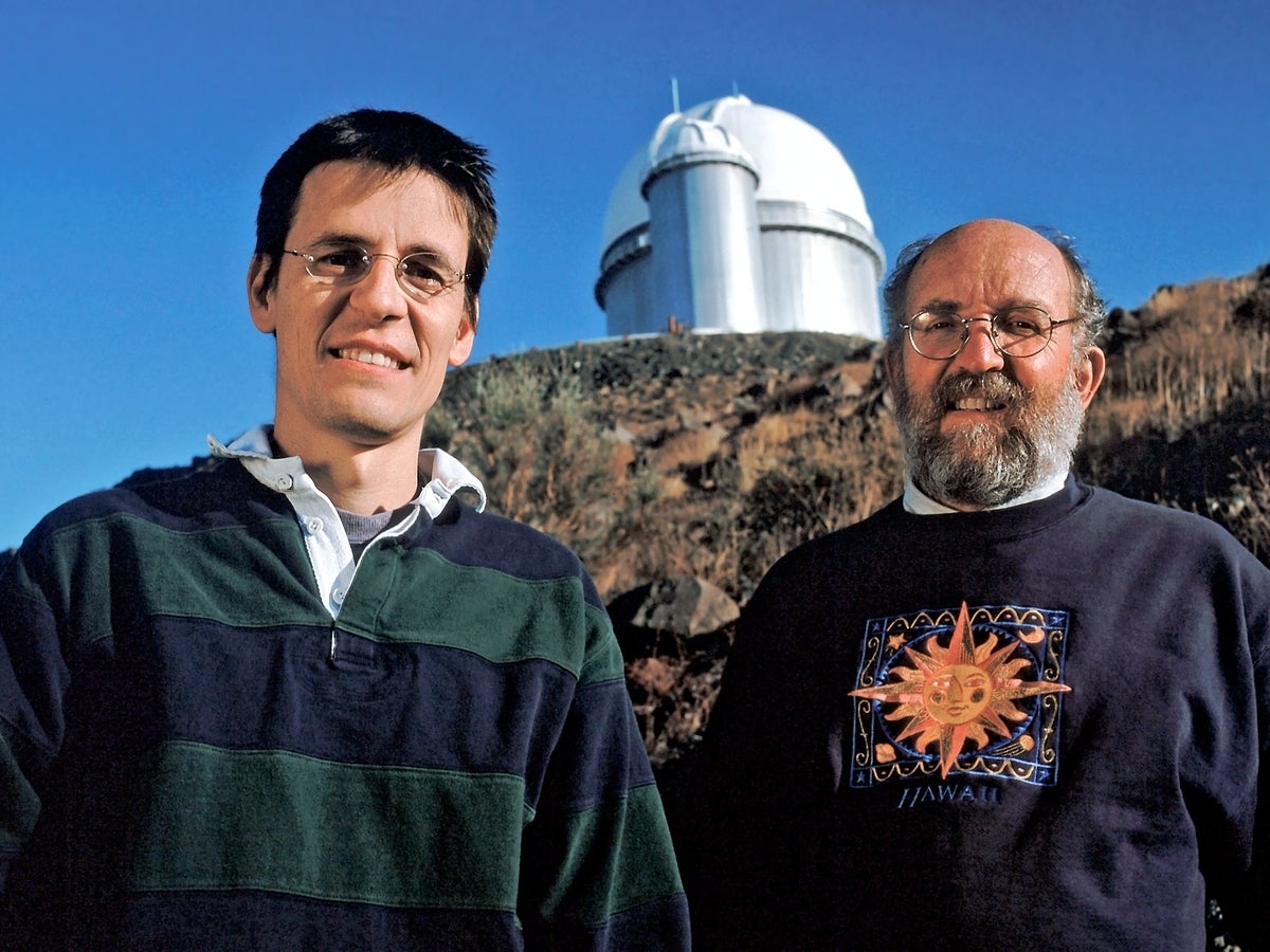Didier Queloz i Michel Mayor, a l'Observatori de Ginebra. Font: wikimedia.