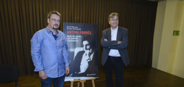 Xavi Domènech i Jordi Serrano, durant la presentació del volum. Autora: L.Arderiu.