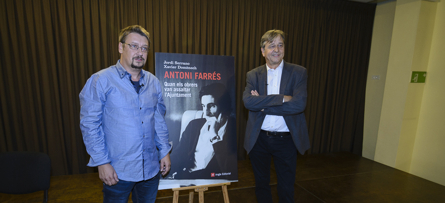 Xavi Domènech i Jordi Serrano, durant la presentació del volum. Autora: L.Arderiu.