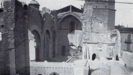 L’església de Sant Félix, dies després de ser destruida