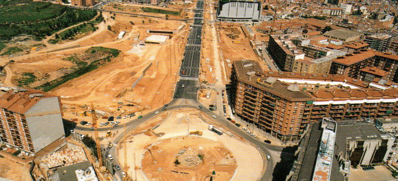 Eix Macià i Parc Catalunya al 1991. Andreu Massagué/CODEM