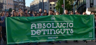 Manifestació demanant l'absolució dels acusats, el 22 d'abril de 2017. Autor: J.d.A.