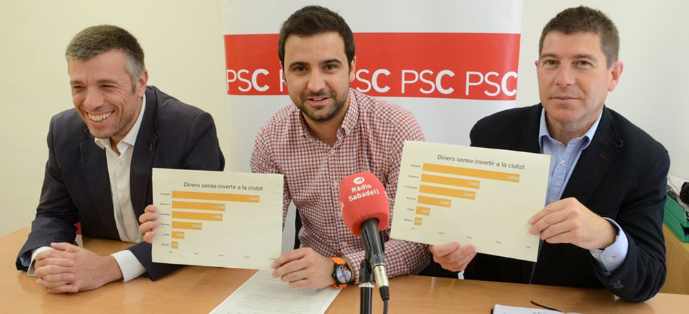 Foto portada: Cristian Sánchez, Pol Gibert i Josep Ayuso, en la roda de premsa d'aquest dimarts. Autor: David B.