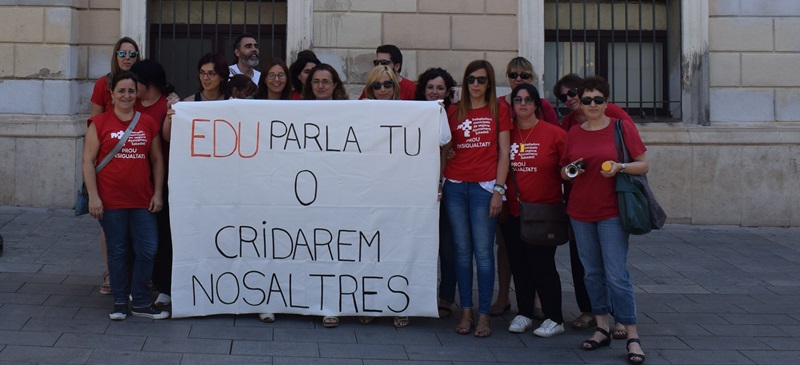 Protesta dels treballadors de Promoció Econòmica. Autor: A. Pujadas.