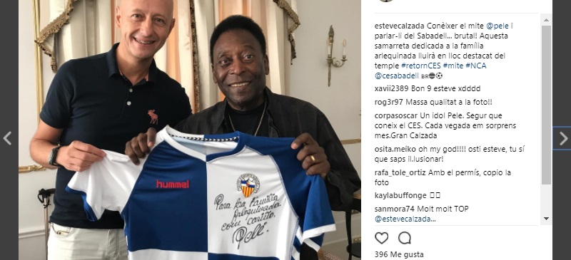 Foto portada: Calzada i Pelé. Font: Instagram.