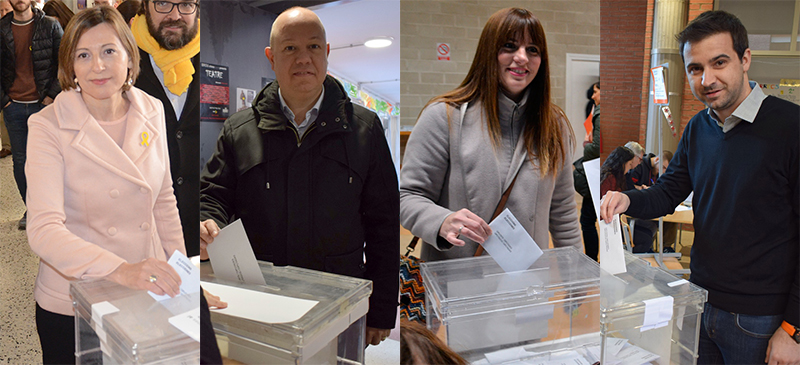 Foto portada: Forcadell, García, Vílchez i Gibert, votant aquest matí.