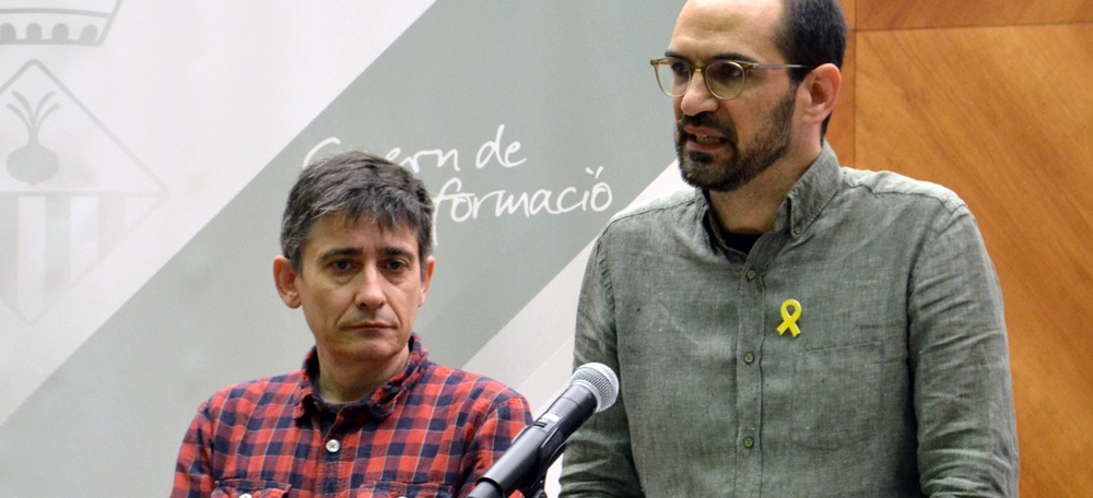 Perarnau i Serracant, en una de les rodes de premsa denunciant els incompliments d'SMATSA, el gener de 2018. Autor. J.d.A