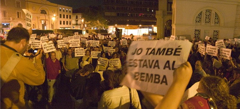 Manifestació en solidaritat amb els acusats, l'any 2003.