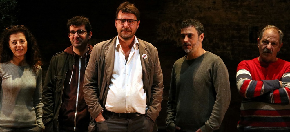 El director d''Èdip', Oriol Broggi, i el seu protagonista Julio Manrique, el 3 d'abril del 2017.