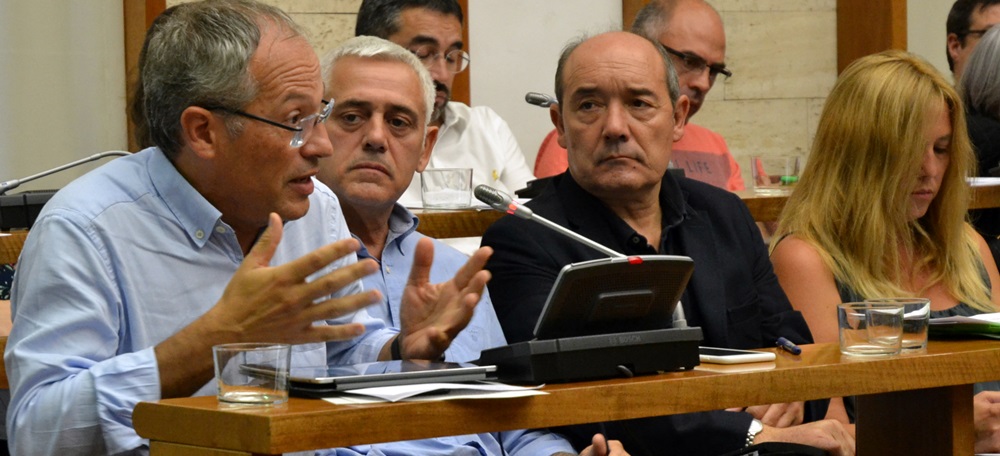 El grup municipal de CiU, amb el portaveu Carles Rossinyol a l'esquerra. Autor: J.d.A.