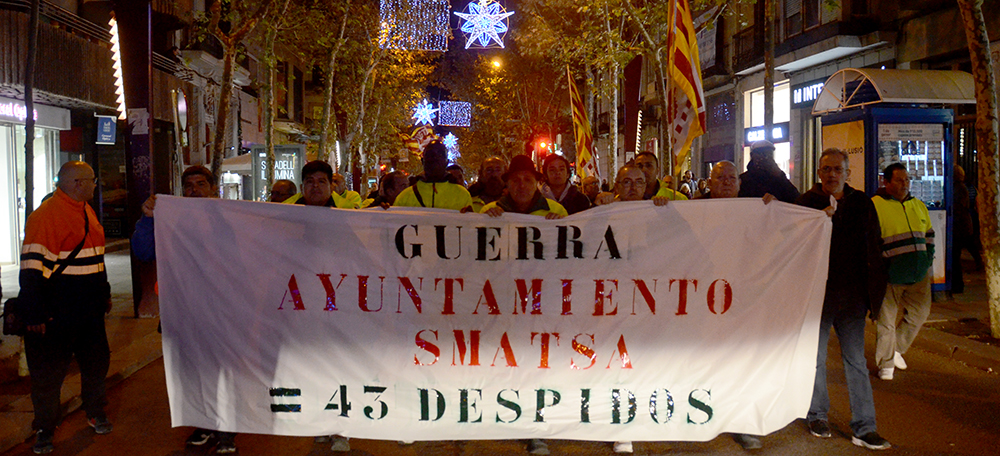 Manifestación por la Rambla de trabajadores de SMATSA. Autor: David B.