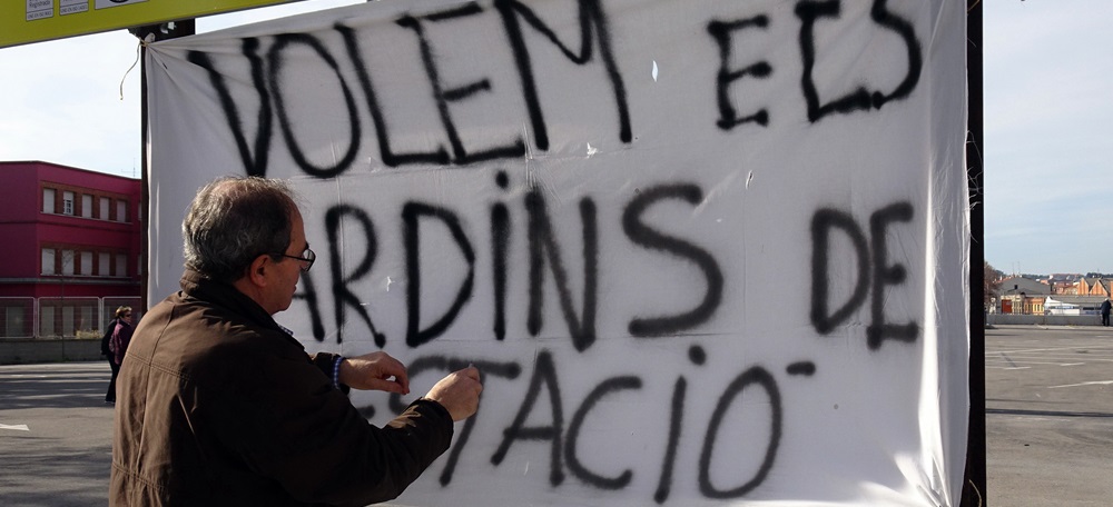 Acció al barri. Autor: Soterrament FGC Ara / cedida.