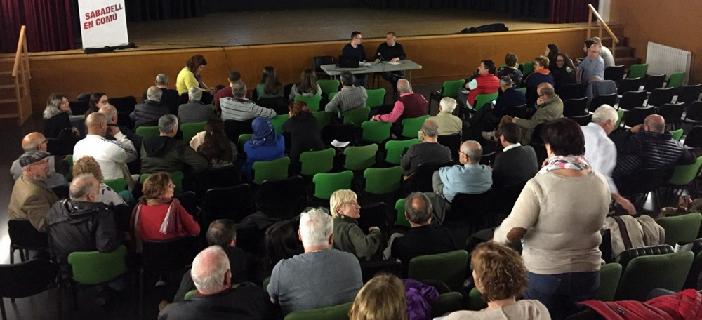 Foto portada: assemblea de Constitució de Sabadell en Comú. Autor: cedida.