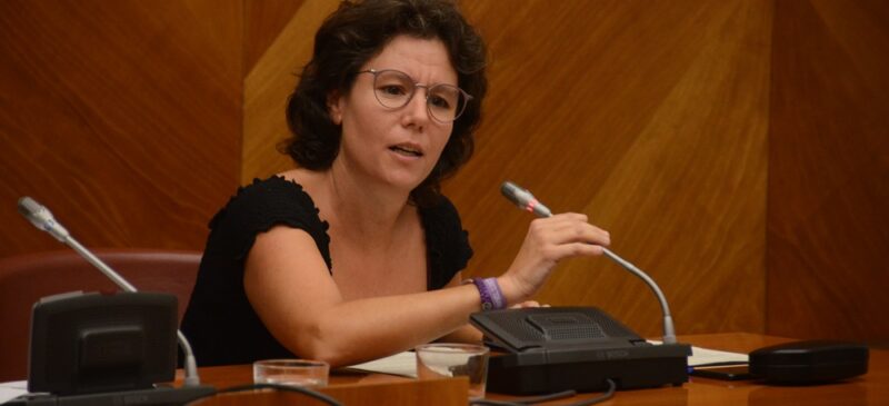 La portaveu de Podem, Marta Morell, al ple, aquest dimecres. Autor: David B.