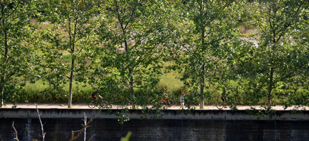 Ciutadans practicant esport al riu Ripoll durant la fase 0 del desconfinament. Autor: David B.
