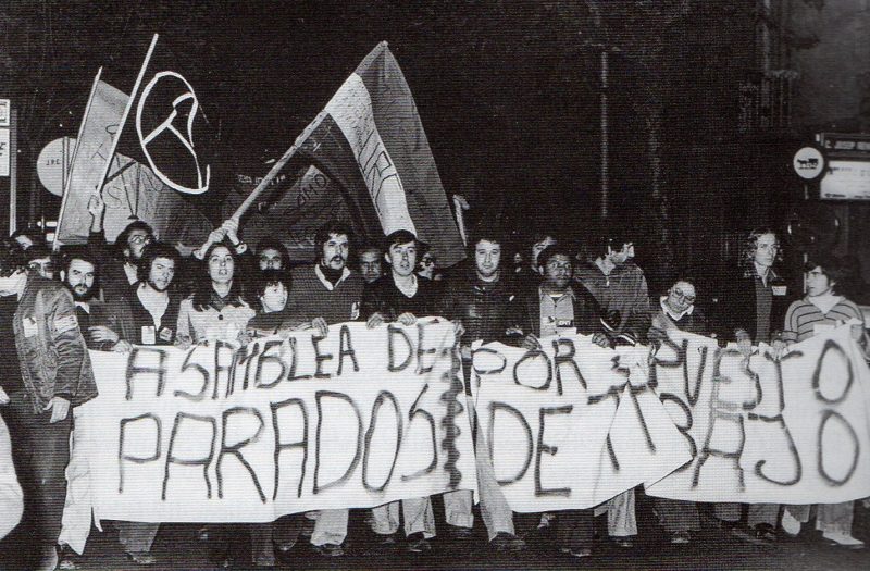 Manifestació contra l’atur de la Asamblea de Parados per la Via Massagué (1977). Pere Farran/AHS