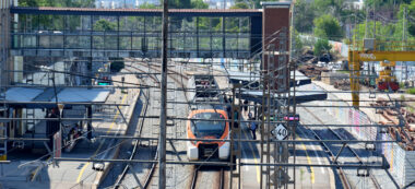 Un tren a l'estació de Sabadell Sud. Autor: David B.