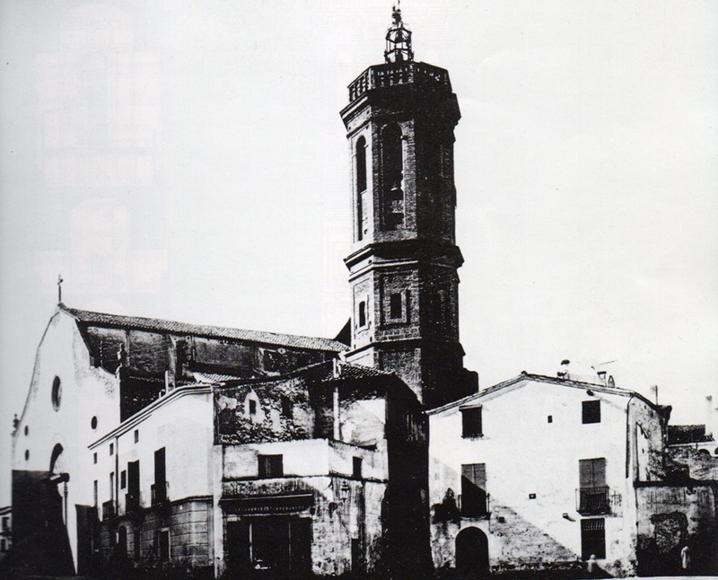 El campanar i l'antiga església de Sant Fèlix (1881). Autor: Vives i Martí/AHS.