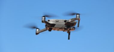 Un dron dels Mossos d'Esquadra a l'Institut de Seguretat Pública de Catalunya, el 13 de maig del 2021.