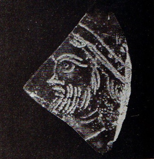 Fragment de vidre robat amb figura masculina