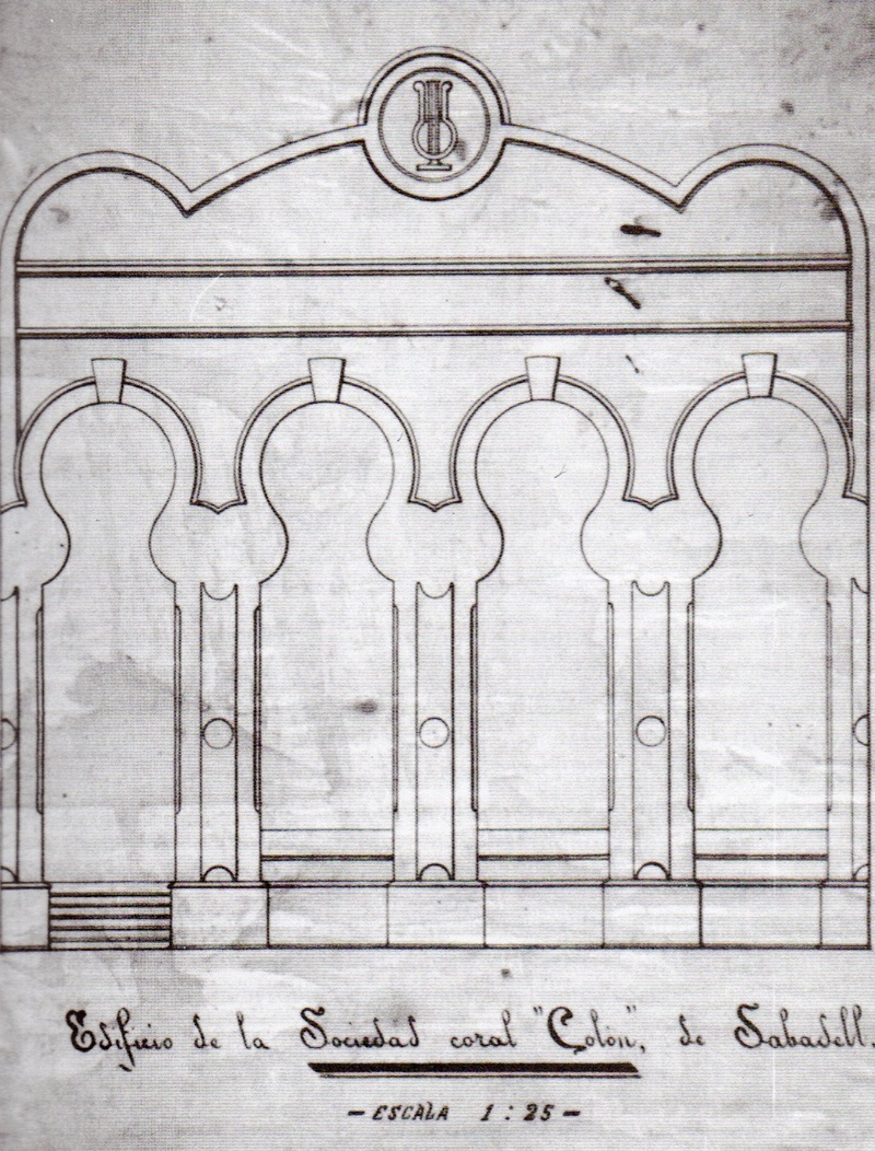 Projecte del mestre d'obres Rafael Estany de la seu de la Societat Coral Colón (1905)