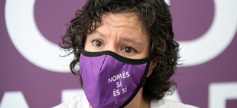 Foto portada: Marta Morell, aquest dijous en una atenció a mitjans. Autor: R.Benet / Ràdio Sabadell.