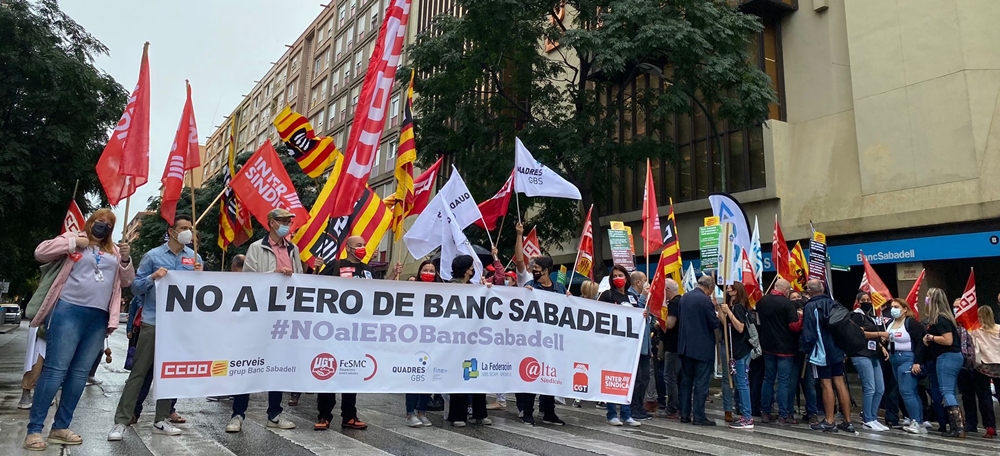 Concentració de Comissions Obreres del BS, aquest dijous a plaça Catalunya. Autora: J. Ramon.