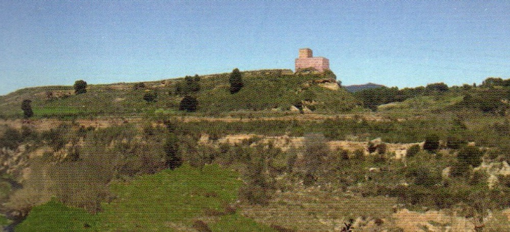 Reconstrucció del castell d'Arraona a partir de les troballes arqueològiques, Fotocomposició. Josep M. Masagué.
