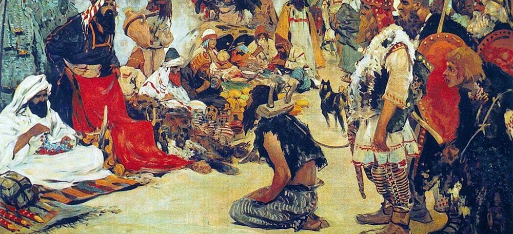 Foto portada: pintura de Sergei Ivanov sobre el tràfic d'esclaus en el campament dels eslaus orientals