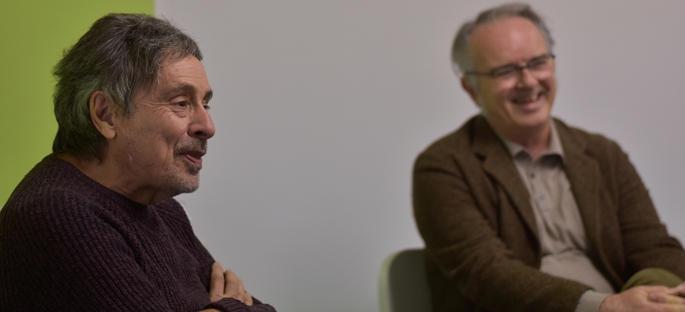 Josep Alavedra i Rafel Uyà, directors del documental Flor i Tavella, en una entrevista a iSabadell. Autor: David Chao.