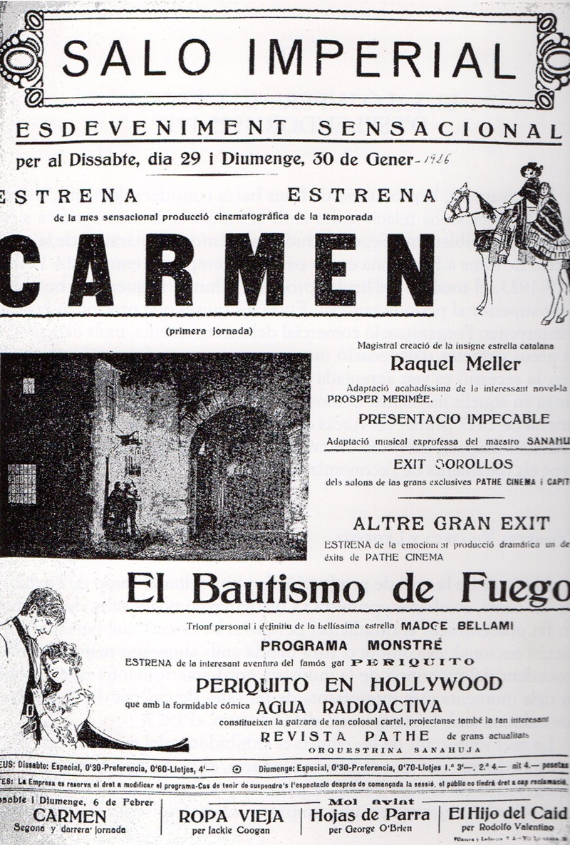 Cartell de l'estrena de Carmen (1927)