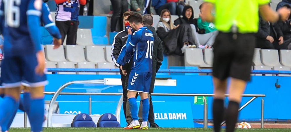 Xavi Boniquet ha dedicat el seu gol a Jordi Bransuela. Autora: Sendy Dihor
