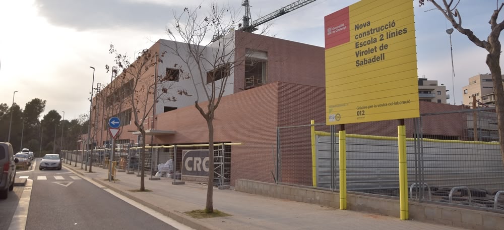 L'institut-escola Virolet en obres, aquest divendres a la tarda. Autor: David Chao.