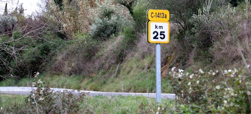 Punt de la carretera C-1413a, a prop d'on hi ha hagut l'incendi mortal. Autor: ACN.