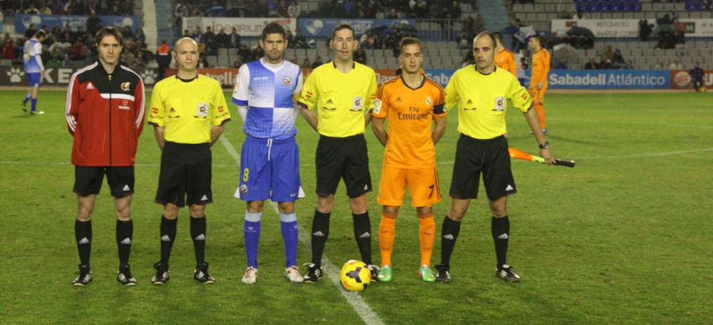 Antonio Hidalgo i Lucas Vázquez, capitans de l'últim Sabadell-R.Madrid Castilla. Autor: J.Sánchez