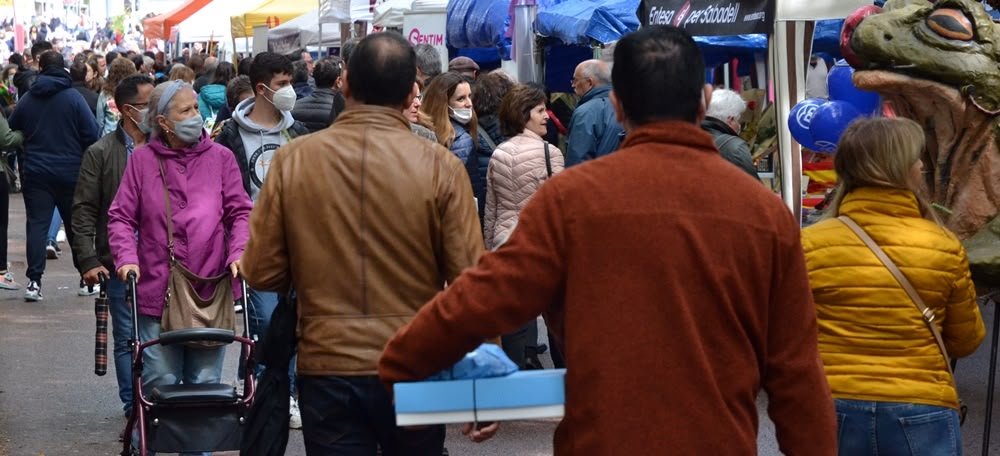 La Rambla, molt plena de gent aquest matí. Autor: J.d.A.