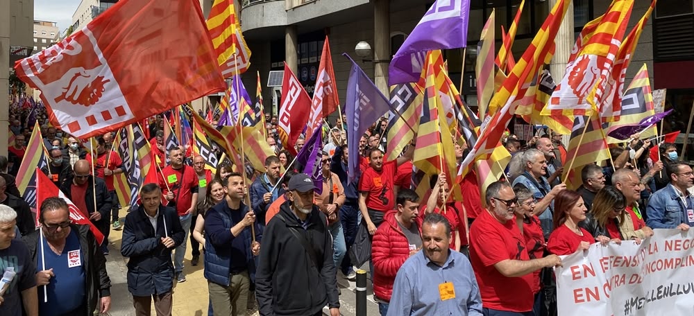 Manifestació del sector del metall per exigir el compliment del conveni a la patronal. Autora: J. Ramon