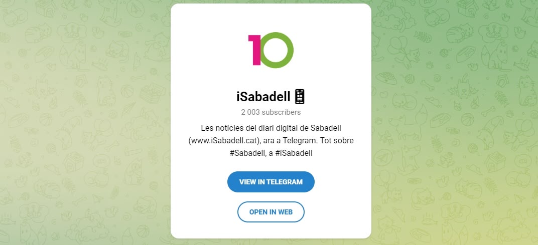 Foto portada: accés al canal de Telegram de iSabadell.