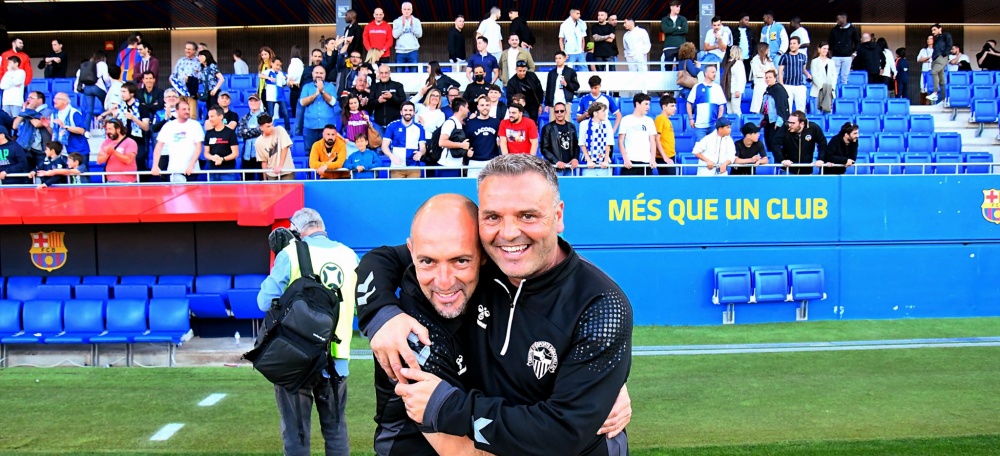 Pedro Munitis i Jordi Bransuela al acabar el partit. Autor: Crispulo Diaz