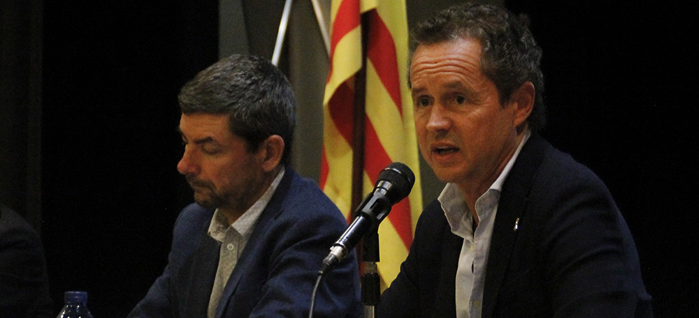 L'alcaldable Lluís Matas i el diputat de Junts al Parlament Joan Canadell. Autora: Lucia Marin